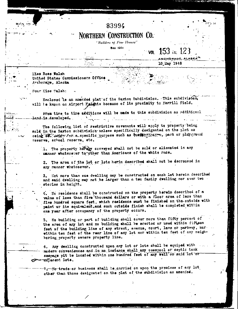 Page 1, property restrictions