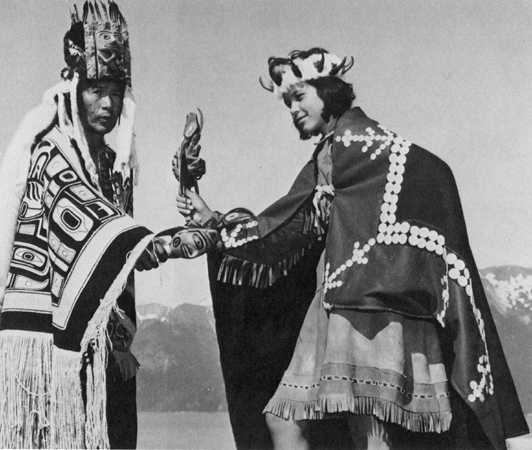 Chilkat dancers performing at Port Chilkoot