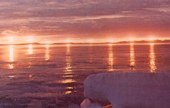 Time exposure of the winter sun migration from East to West