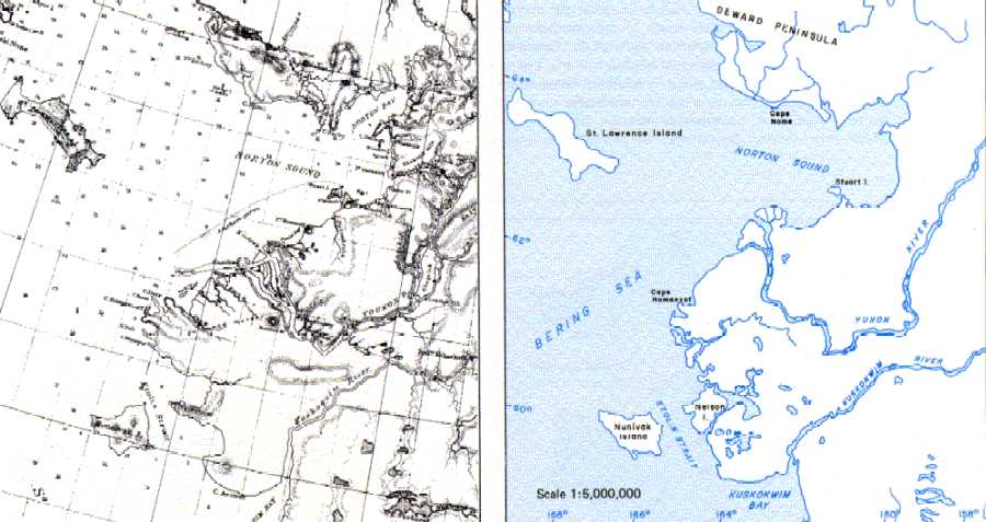 Past and Present maps of the Yukon Delta